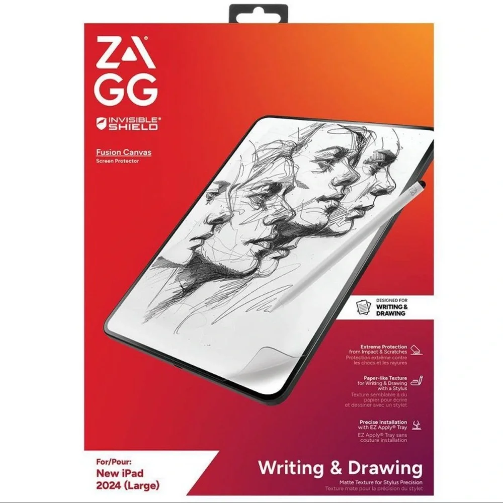 ZAGG InvisibleShield Fusion Canvas Screen Protector for New iPad 2024 (Large)